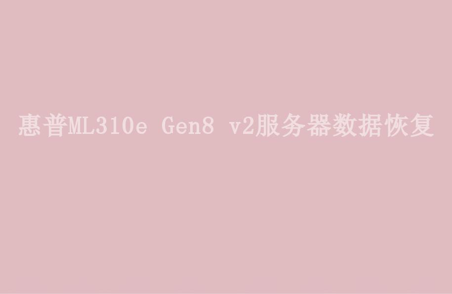 惠普ML310e Gen8 v2服务器数据恢复1