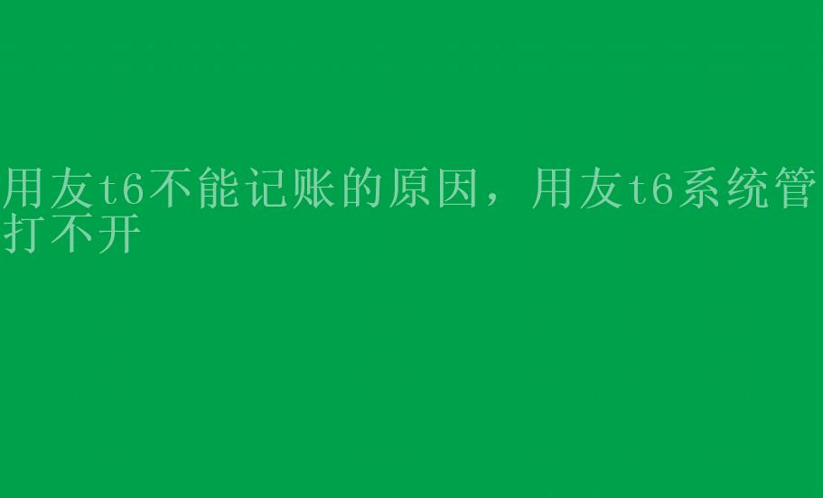 用友t6不能记账的原因，用友t6系统管理打不开2