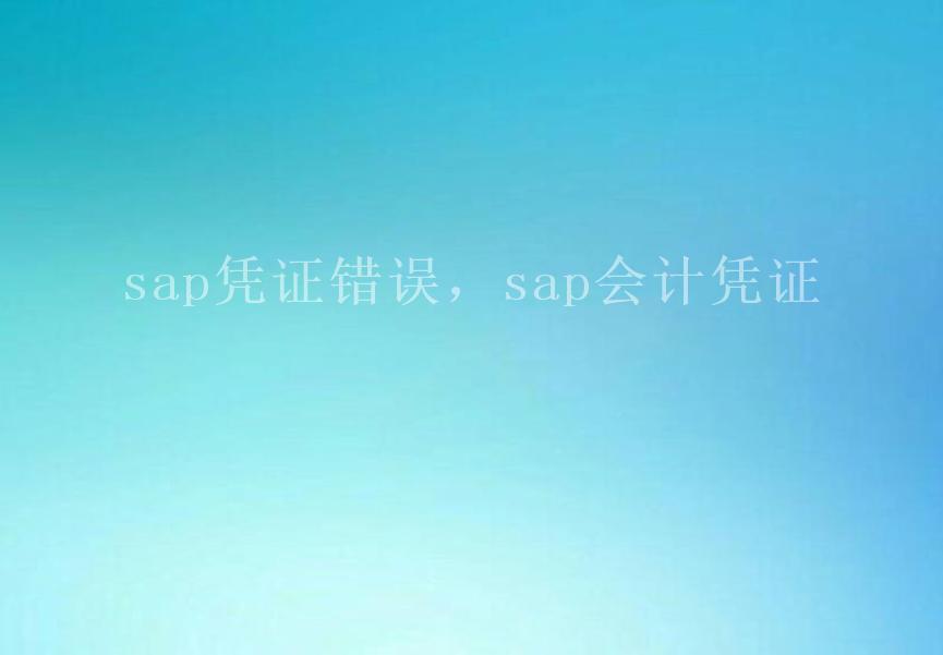 sap凭证错误，sap会计凭证1