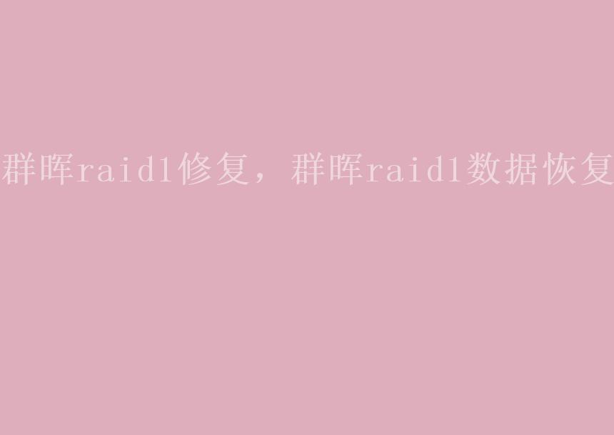 群晖raid1修复，群晖raid1数据恢复2