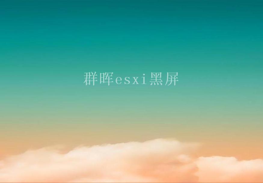 群晖esxi黑屏2