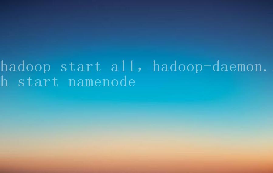 hadoop start all，hadoop-daemon.sh start namenode1