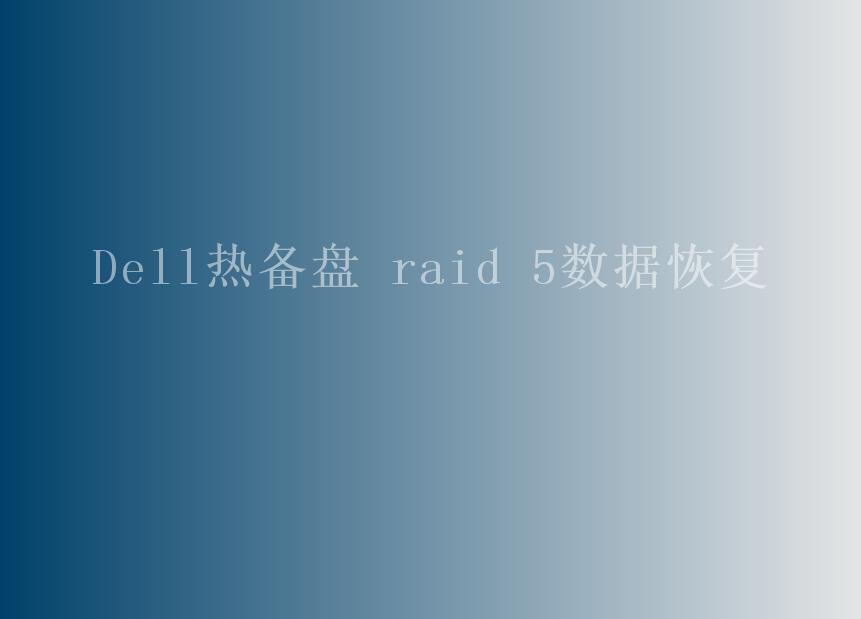 Dell热备盘 raid 5数据恢复2