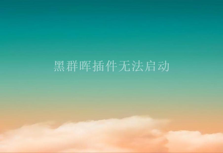 黑群晖插件无法启动2