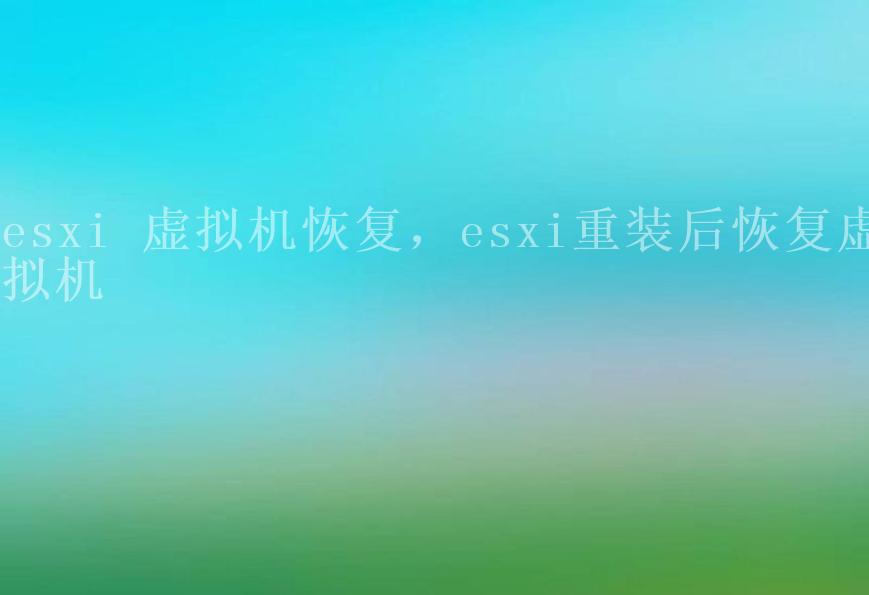 esxi 虚拟机恢复，esxi重装后恢复虚拟机1