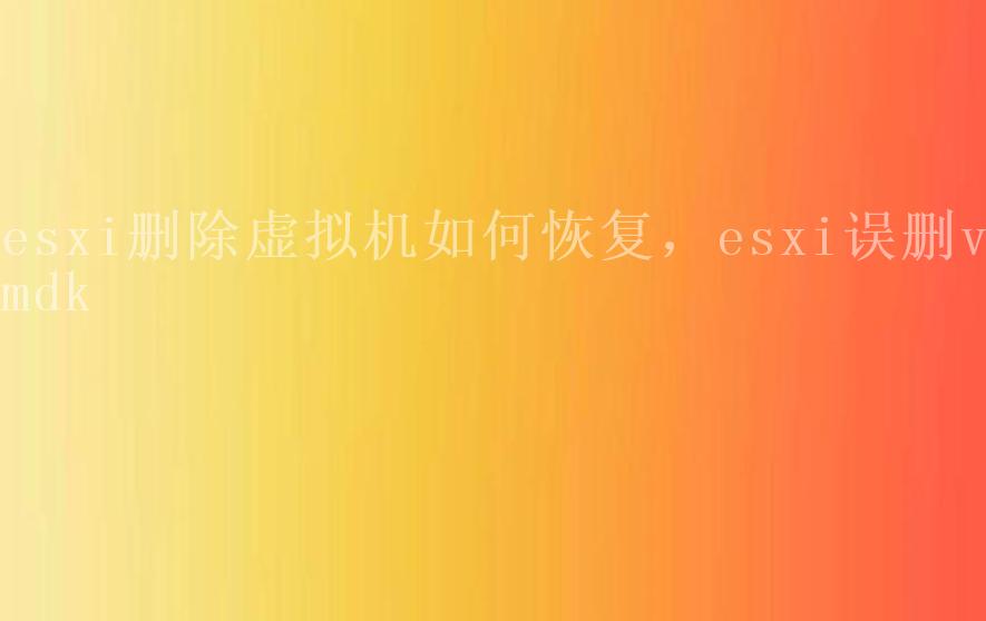 esxi删除虚拟机如何恢复，esxi误删vmdk2