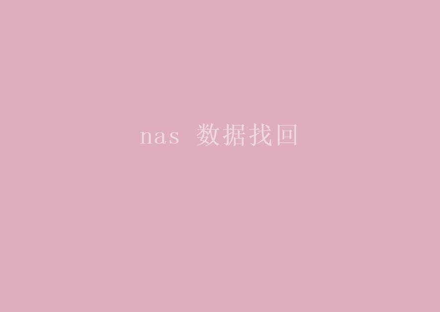 nas 数据找回2