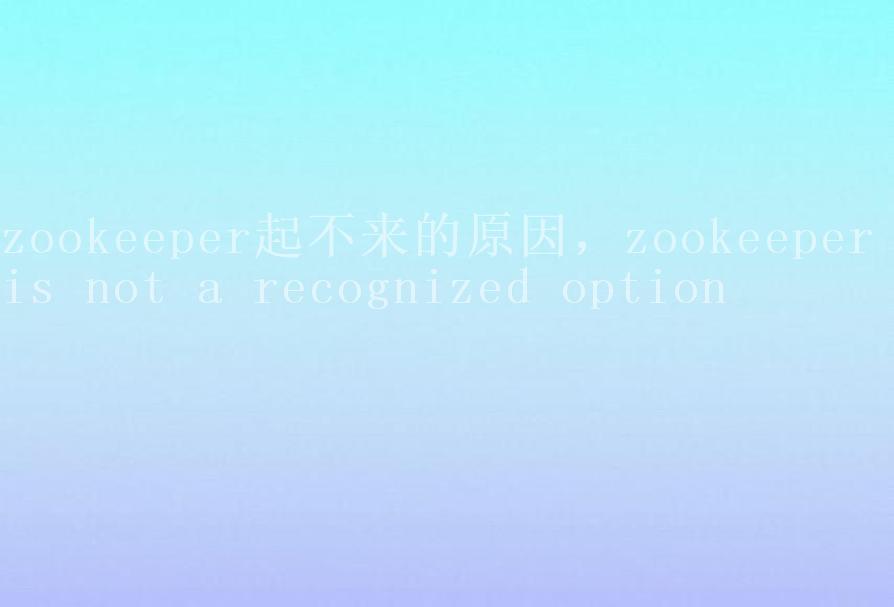 zookeeper起不来的原因，zookeeper is not a recognized option2