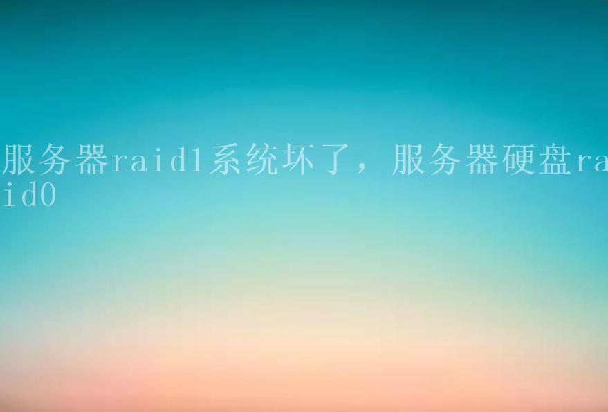 服务器raid1系统坏了，服务器硬盘raid01