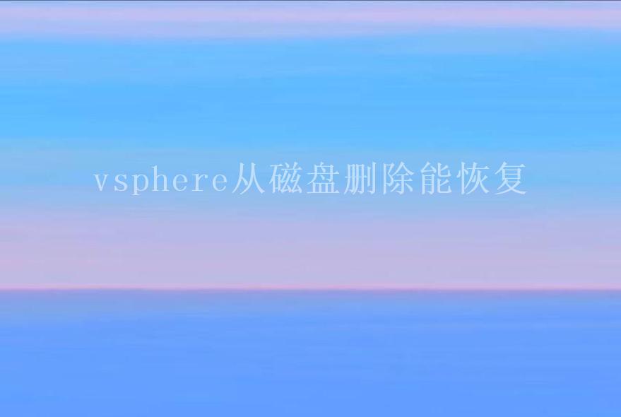 vsphere从磁盘删除能恢复1