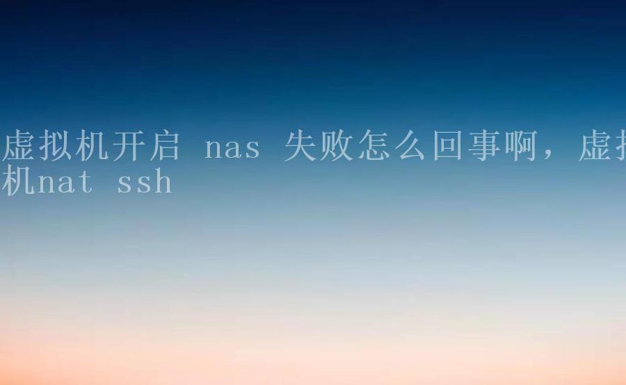 虚拟机开启 nas 失败怎么回事啊，虚拟机nat ssh2