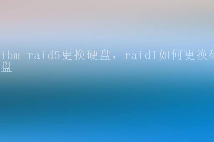 ibm raid5更换硬盘，raid1如何更换硬盘2