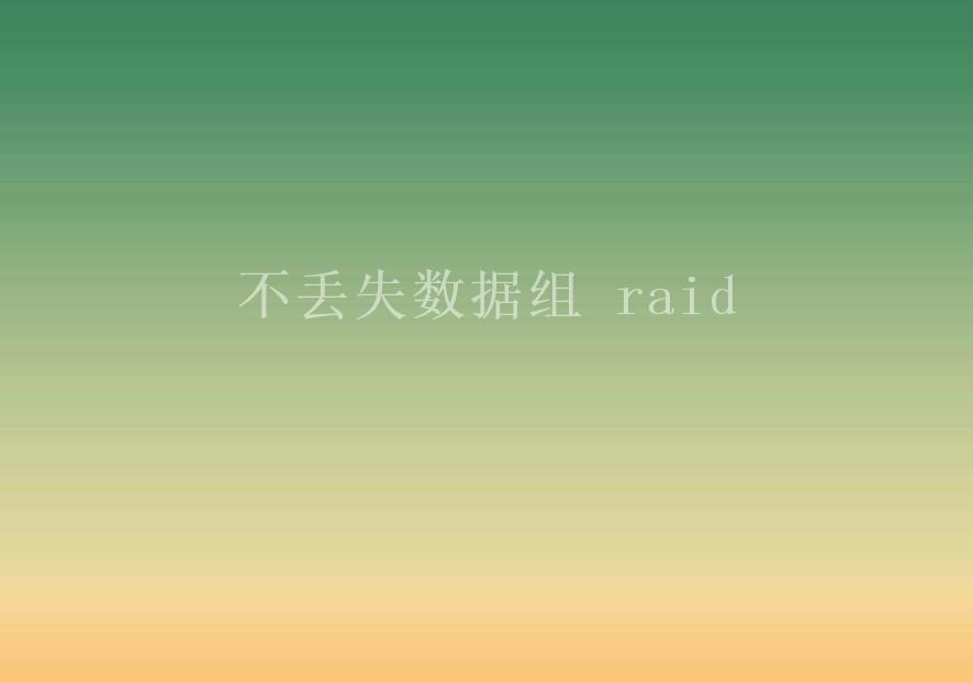 不丢失数据组 raid1